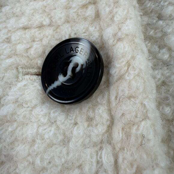 KARL LAGERFELD PARIS Women's XL Double-Breasted Overcoat Wool Blend - Picture 11 of 16